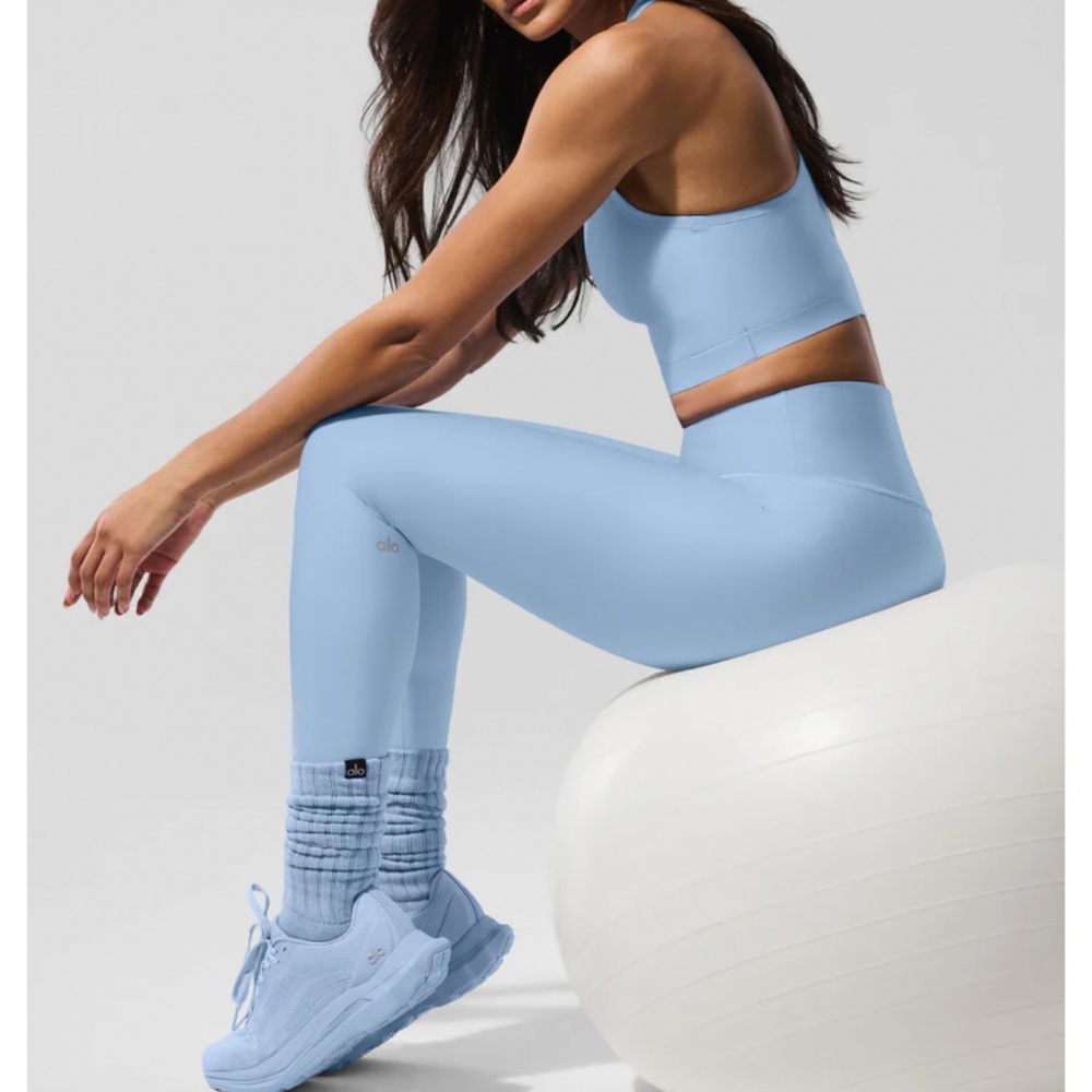 Alo yoga  high waist airlift 7/8 leggings seashell blue XS like new